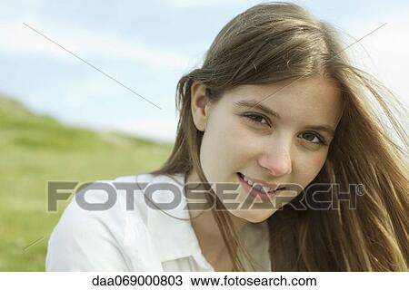 Stock Image - Young woman, portrait. Fotosearch