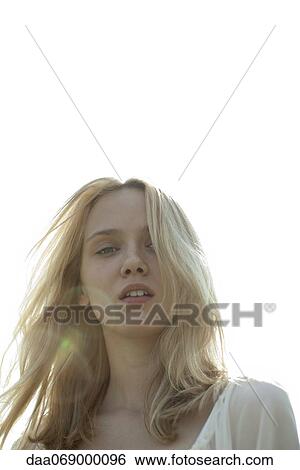 Young woman, portrait View Large Photo Image Stock Photograph - Young woman, portrait. Fotosearch