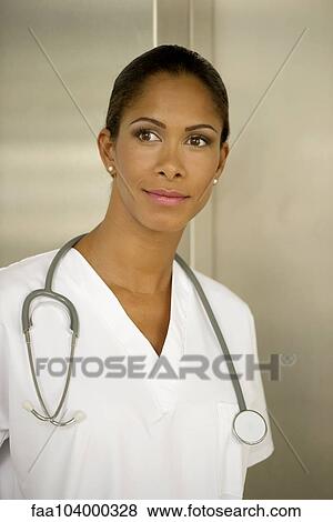 Stock Photo - Female doctor, portrait. Fotosearch