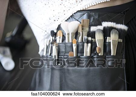 Picture - Makeup artist's brush pouch, close-up. Fotosearch