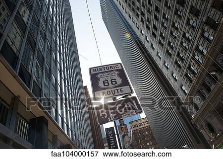 Sign marking the beginning of Historic Route 66 in Chicago, Illinois, USA View Large Photo Image Stock Photo - Sign marking the beginning of Historic Route 66 in Chicago, Illinois, USA. Fotosearch
