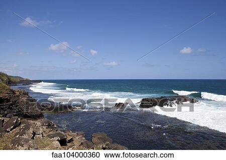 Surf washing up rock formation View Large Photo Image Stock Image - Surf washing up rock formation. Fotosearch