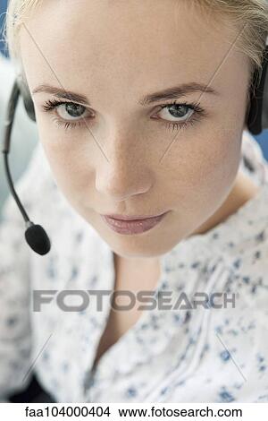 Picture - Telemarketer, portrait. Fotosearch