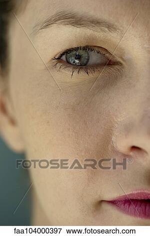 Stock Photo - Woman's face, close-up. Fotosearch