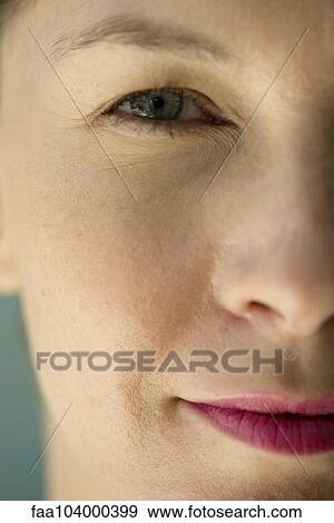 Woman's face, close-up View Large Photo Image Stock Photo - Woman's face, close-up. Fotosearch