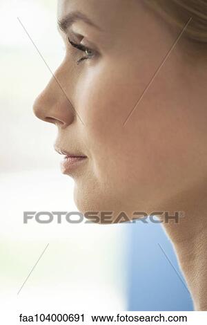 Woman's face, profile, close-up View Large Photo Image Stock Image - Woman's face, profile, close-up. Fotosearch