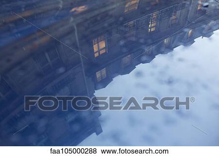 Stock Photo - Apartment building reflection. Fotosearch