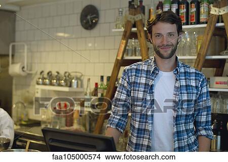 Picture - Cafe owner, portrait. Fotosearch