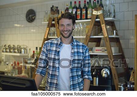 Cafe owner, portrait View Large Photo Image Stock Photography - Cafe owner, portrait. Fotosearch