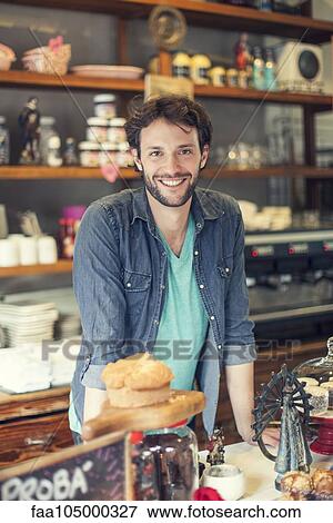 Stock Photo - Coffee shop owner. Fotosearch