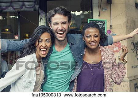 Stock Image - Friends, portrait. Fotosearch