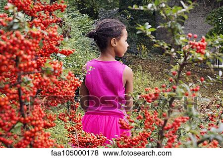 Girl standing alone outdoors, rear view View Large Photo Image Stock Photo - Girl standing alone outdoors, rear view. Fotosearch