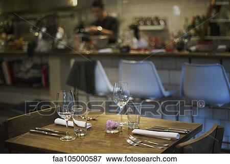 Restaurant table ready for customer View Large Photo Image Stock Photo - Restaurant table ready for customer. Fotosearch