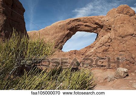 Stock Image - Skyline Arch, Arches National Park, Utah, USA. Fotosearch
