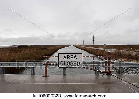 Area closed sign on bridge View Large Photo Image Stock Image - Area closed sign on bridge. Fotosearch