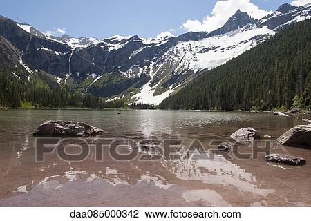 Avalanche Lake, Glacier National Park, Montana, USA View Large Photo Image Stock Image - Avalanche Lake, Glacier National Park, Montana, USA. Fotosearch