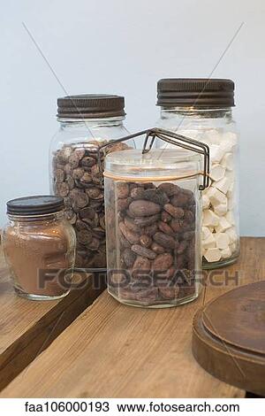Baking ingredients in glass jar View Large Photo Image Stock Image - Baking ingredients in glass jar. Fotosearch
