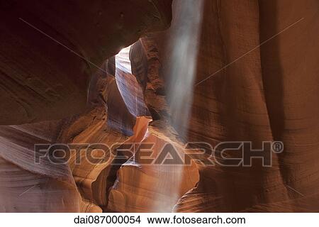 Beam of sunlight shining into Antelope Canyon, Arizona, USA View Large Photo Image Picture - Beam of sunlight shining into Antelope Canyon, Arizona, USA. Fotosearch