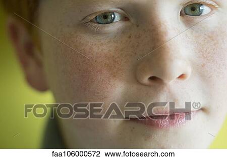 Boy with freckles, close-up portrait View Large Photo Image Stock Image - Boy with freckles, close-up portrait. Fotosearch