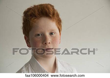 Boy with red hair and freckles, portrait View Large Photo Image Picture - Boy with red hair and freckles, portrait. Fotosearch