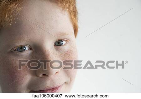 Boy with red hair and freckles, close-up portrait View Large Photo Image Stock Photo - Boy with red hair and freckles, close-up portrait. Fotosearch