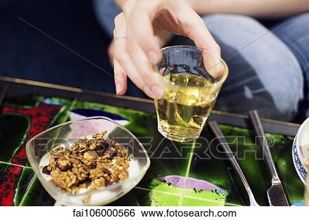 Breakfast of cereal and juice View Large Photo Image Stock Photograph - Breakfast of cereal and juice. Fotosearch
