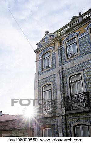 Building with ornate tiled facade View Large Photo Image Stock Image - Building with ornate tiled facade. Fotosearch