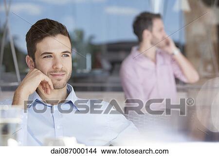 Picture - Businessman in thought. Fotosearch