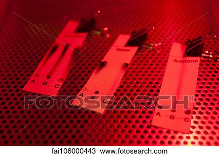 Chemical test strips illuminated by red light View Large Photo Image Stock Image - Chemical test strips illuminated by red light. Fotosearch