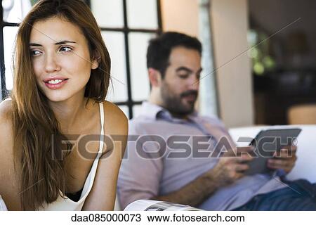 Couple at home View Large Photo Image Stock Image - Couple at home. Fotosearch