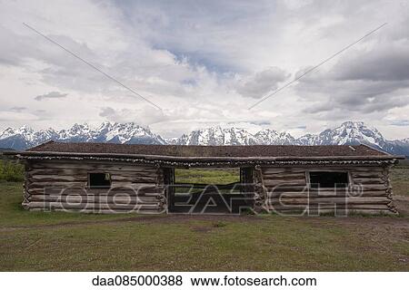 Stock Photo - Cunningham Cabin, Grand Teton National Park, Wyoming, USA. Fotosearch