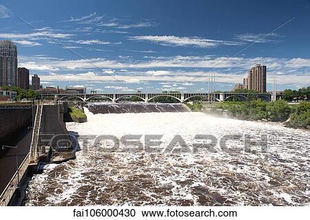 Dam on the Mississippi River in Minneapolis, Minnesota, USA View Large Photo Image Stock Image - Dam on the Mississippi River in Minneapolis, Minnesota, USA. Fotosearch