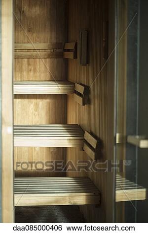 Empty sauna View Large Photo Image Stock Photograph - Empty sauna. Fotosearch