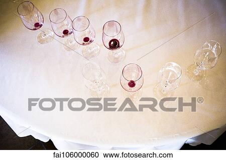 Stock Image - Empty wine glasses. Fotosearch