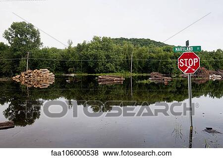 Flooded street View Large Photo Image Stock Photo - Flooded street. Fotosearch