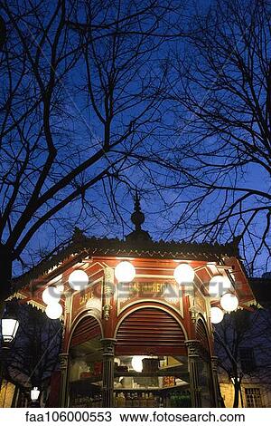 Food stand illuminated at night View Large Photo Image Stock Image - Food stand illuminated at night. Fotosearch