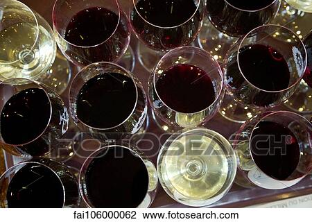 Stock Image - Glasses of wine. Fotosearch