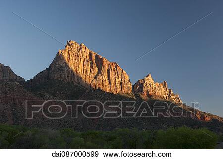 Jagged mountains in Zion National Park, Utah, USA View Large Photo Image Stock Photo - Jagged mountains in Zion National Park, Utah, USA. Fotosearch