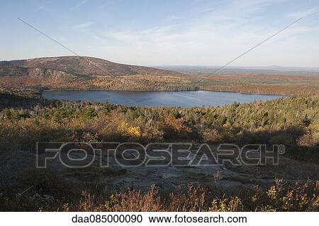 Stock Image - Jordan Pond, Acadia National Park, Maine, USA. Fotosearch