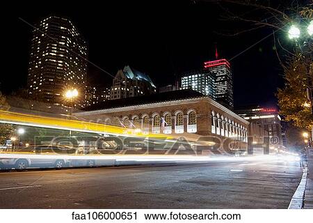 Light trails from traffic on city street at night View Large Photo Image Stock Image - Light trails from traffic on city street at night. Fotosearch