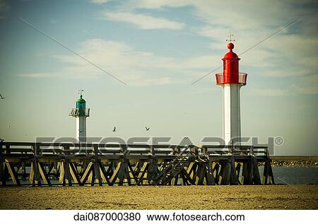 Lighthouses at Trouville-sur-Mer, Normandy, France View Large Photo Image Stock Image - Lighthouses at Trouville-sur-Mer, Normandy, France. Fotosearch