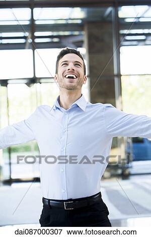 Man with outstretched arms View Large Photo Image Stock Photo - Man with outstretched arms. Fotosearch