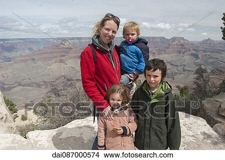 Mother and children at the Grand Canyon in Arizona, USA View Large Photo Image Picture - Mother and children at the Grand Canyon in Arizona, USA. Fotosearch