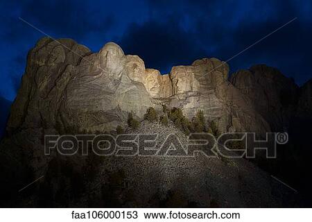 Night view of Mount Rushmore National Memorial, South Dakota, USA View Large Photo Image Stock Image - Night view of Mount Rushmore National Memorial, South Dakota, USA. Fotosearch