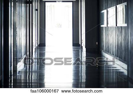 Open door at end of hallway View Large Photo Image Stock Photo - Open door at end of hallway. Fotosearch