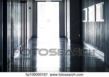 Open door at end of hallway View Large Photo Image Stock Photo - Open door at end of hallway. Fotosearch