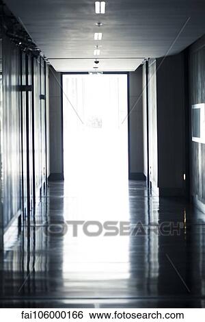 Open door at end of hallway View Large Photo Image Stock Photograph - Open door at end of hallway. Fotosearch