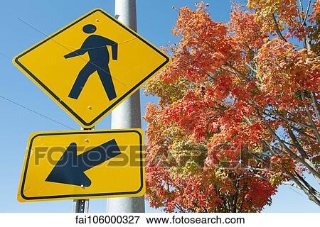 Stock Photo - Pedestrian crossing sign. Fotosearch