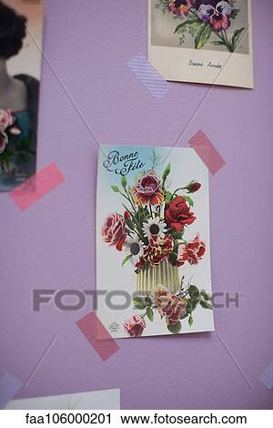 Postcards on wall View Large Photo Image Stock Image - Postcards on wall. Fotosearch