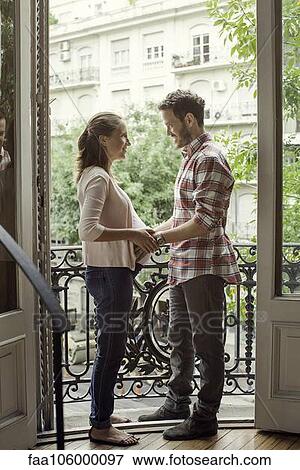 Pregnant couple, portrait View Large Photo Image Stock Photo - Pregnant couple, portrait. Fotosearch